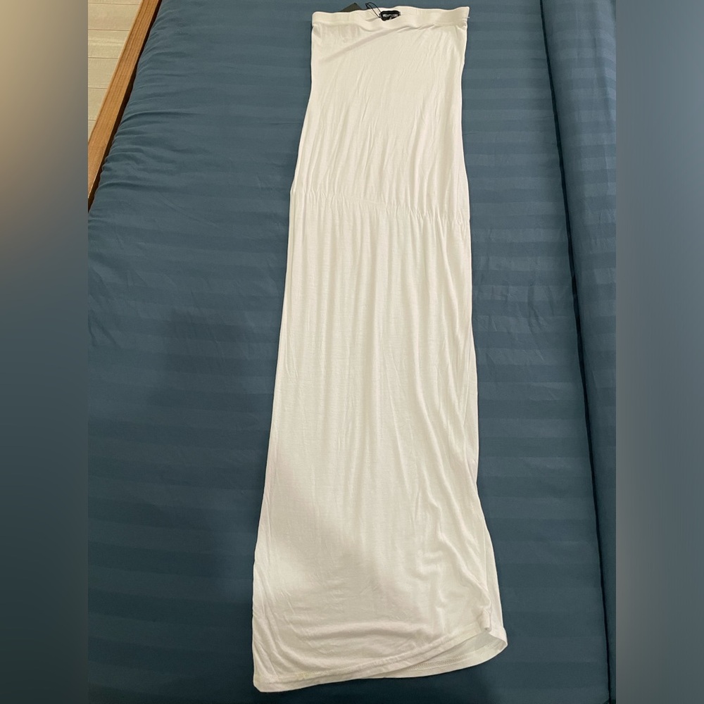 Prettylittlething strapless,stretchy maxi dress